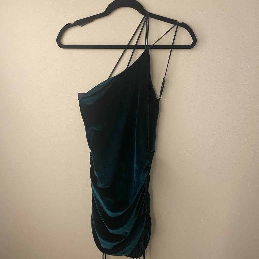 Green Velvet Mini Dress